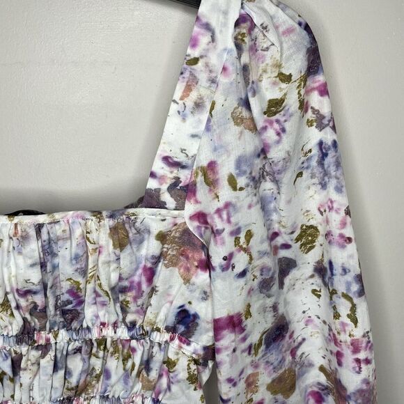 J CREW x Flora Obscura Womens Cinched Waist Top NEW Kaleidoscope Floral Sz 0 - Picture 9 of 12